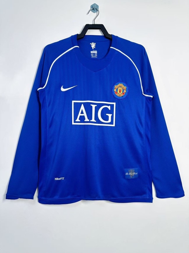 2007-08 Manchester United goalkeeper blue long sleeved jersey