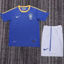 2010 Brazil Away Kids Retro Soccer Jersey