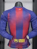 2025-26  Barcelona Home Long Sleeve Player Version Soccer Jersey (长袖球员)