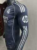 2025-26 Real Madrid  Away Long Sleeve Player Version Soccer Jersey (长袖球员)