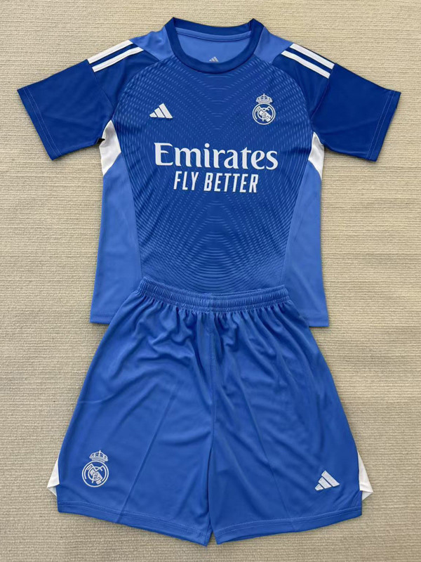 25-26 RMA Blue GoalKeeper Kids Soccer Jersey