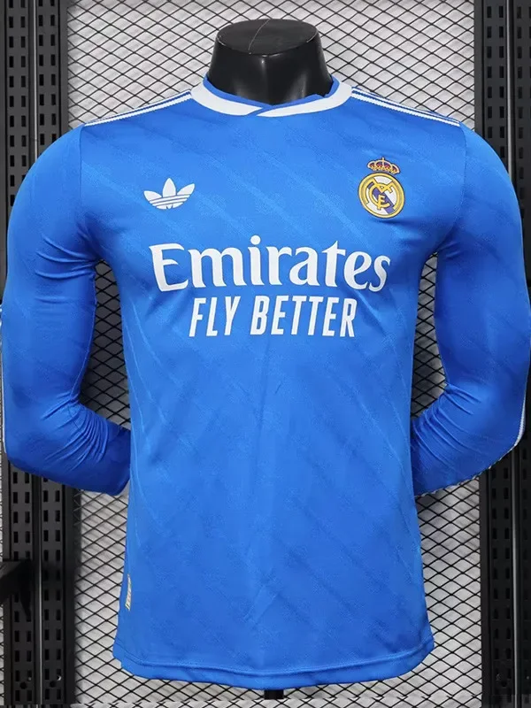 2025-26 Real Madrid  Third Long Sleeve Player Version Soccer Jersey (长袖球员)