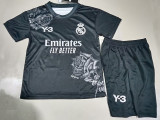 23-24 RMA Y-3 Black Kids Soccer Jersey (胶标)