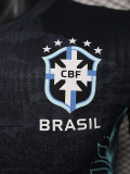 24-25 Brazil Black Special Edition Player Version Soccer Jersey 绿花边