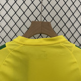 2002 Brazil Home Kids Retro Soccer Jersey