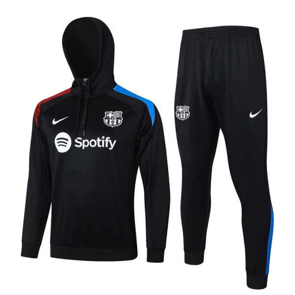 24-25 BAR Black Hoodie Half Pull Tracksuit #F562半拉连帽