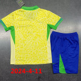 24-25 Brazil Home Kids Soccer Jersey