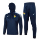 24-25 France Royal blue Hoodie Half Pull Tracksuit #F591半拉连帽