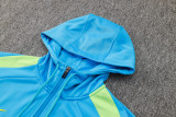 24-25 Brazil Lake blue Hoodie Half Pull Tracksuit #F567半拉连帽