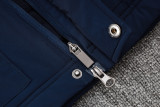 24-25 Marseille Royal Blue Hooded Windbreaker Fabric Cotton Coat #G245(白标)
