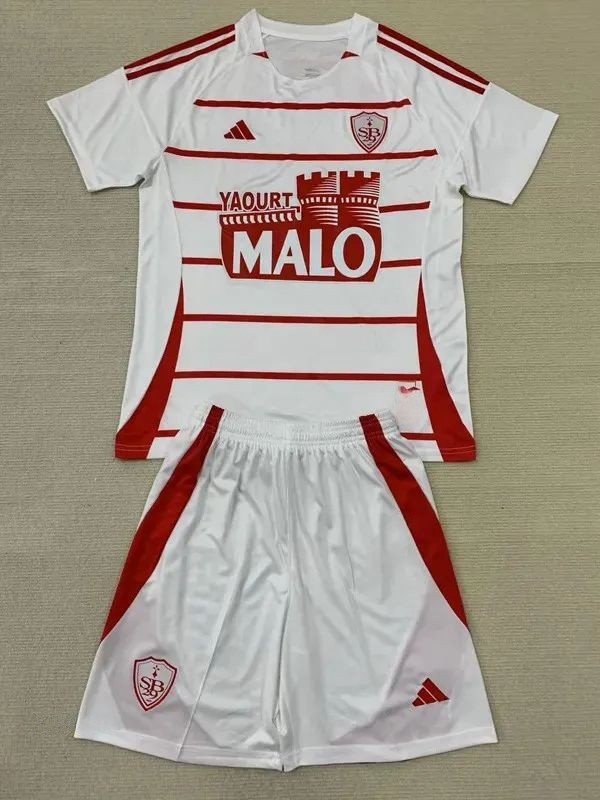 24-25 Stade Brestois Away Kids Soccer Jersey