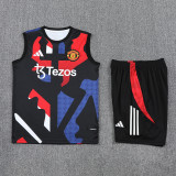 25-26 Man Utd Black Tank top and shorts suit