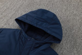 24-25 Man City Royal Blue Hooded Windbreaker Fabric Cotton Coat #G238(白绿标)