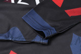 24-25 Man Utd Blue red Kids Half Pull Tracksuit (童装)(半拉链)