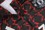 24-25 Man Utd Red black Kids Half Pull Tracksuit (童装)(半拉链)