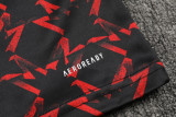 24-25 Man Utd Red black Kids Half Pull Tracksuit (童装)(半拉链)
