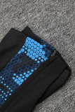 24-25 Napoli Blue Black Kids Half Pull Tracksuit (童装)(半拉链)