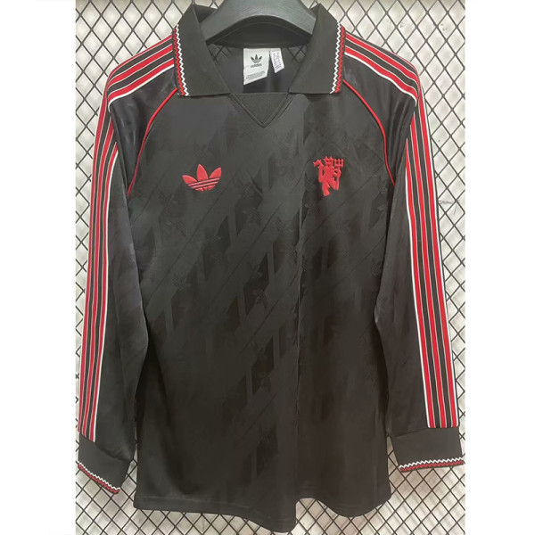 24-25 Man Utd Black Special Retro Edition Long Sleeve Soccer Jersey (长袖)