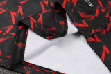 24-25 Man Utd Red black Kids Half Pull Tracksuit (童装)(半拉链)
