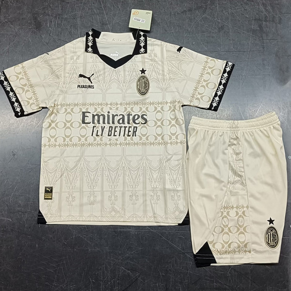 23-24 ACM Cream Color Joint Edition Kids Soccer Jersey