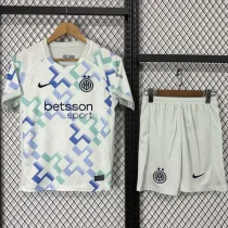 2025-26 Inter Milan  Away Kids Soccer Jersey (左袖/背下广告)