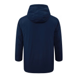 24-25 Man City Royal Blue Hooded Windbreaker Fabric Cotton Coat #G239(白彪标)