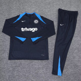 24-25 CHE Dark blue Half Pull Tracksuit (半拉链)