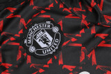 24-25 Man Utd Red black Kids Half Pull Tracksuit (童装)(半拉链)