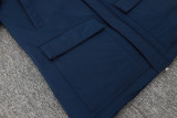 24-25 Man City Royal Blue Hooded Windbreaker Fabric Cotton Coat #G239(白彪标)