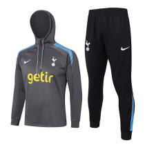 24-25 TOT Dark gray Hoodie Half Pull Tracksuit #F566半拉连帽