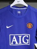 2008-2009 Man Utd Third Player Version  Long Sleeve Retro Soccer Jersey  长袖球员