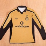 2001-2002 Man Utd 100th Anniversary Double Sided Long Sleeve Retro Soccer Jersey *双面长袖