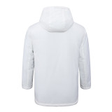 24-25 Palmeiras White Hooded Windbreaker Fabric Cotton Coat #G235