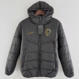 24-25 Corinthians Black Hooded Cotton Coat #棉衣