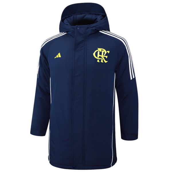 24-25 Flamengo Royal Blue Hooded Windbreaker Fabric Cotton Coat #G206