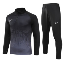 2024 NK Black Half Pull Tracksuit (半拉链)