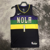 22-23 Pelicans WILLIAMSON #1 Black City Edition Top Quality Hot Pressing NBA Jersey