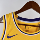 22-23 LAKERS KAZUHA #18 Yellow Top Quality Hot Pressing NBA Jersey(圆领)
