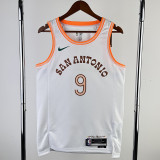 23-24 Sa Spurs PARKER #9 White City Edition Top Quality Hot Pressing NBA Jersey