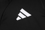 2025 AD Black Half Pull Tracksuit (半拉链)