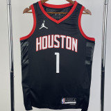 23-24 Rockets McGRADY #1 Black Top Quality Hot Pressing NBA Jersey (Trapeze Edition)飞人版