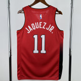 24-25 HEAT JAQUEZ JR. #11 Red City Edition Top Quality Hot Pressing NBA Jersey (V领）