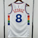 24-25 76ERS GEORGE #8 White City Edition Top Quality Hot Pressing NBA Jersey
