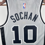 20-21 SA Spurs SOCHAN #10 Grey Top Quality Hot Pressing NBA Jersey (Trapeze Edition) 飞人版