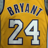 2009 LAKERS BRYANT #24 Yellow Retro Top Quality Hot Pressing NBA Jersey