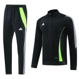 2024 AD Black Jacket Tracksuit #AJ17(绿边)