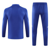 2024 AD Blue Kids Half Pull Tracksuit (童装)(半拉链)