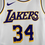 22-23 LAKERS O'NEAL #34 White Top Quality Hot Pressing NBA Jersey(圆领)