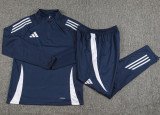 2024 AD Navy blue Half Pull Tracksuit (半拉链)