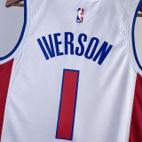 22-23 Pistons IVERSON #1 White Top Quality Hot Pressing NBA Jersey